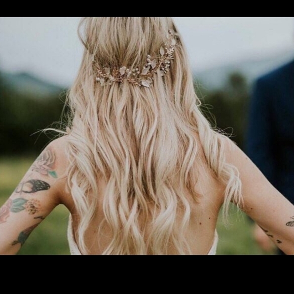 Boho Bridal Hair Jewelry vine - rose gold